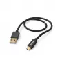 Hama Fabric Καλώδιο USB USB 2.0 1,5 m USB A Micro-USB B Μαύρο