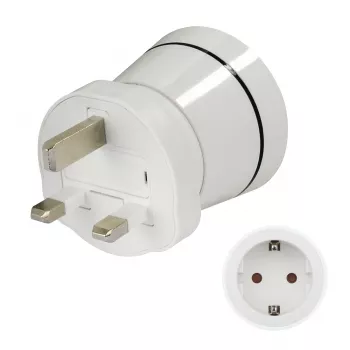 Hama 00223433 Ταξιδιωτικός αντάπτορας Type G (UK) Type C (ευρωπαϊκό βύσμα)+Type F λευκό