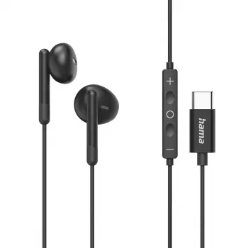 Hama Classy Ακουστικά ενσύρματα in-ear κλήσεις/μουσική USB Type-C μαύρο