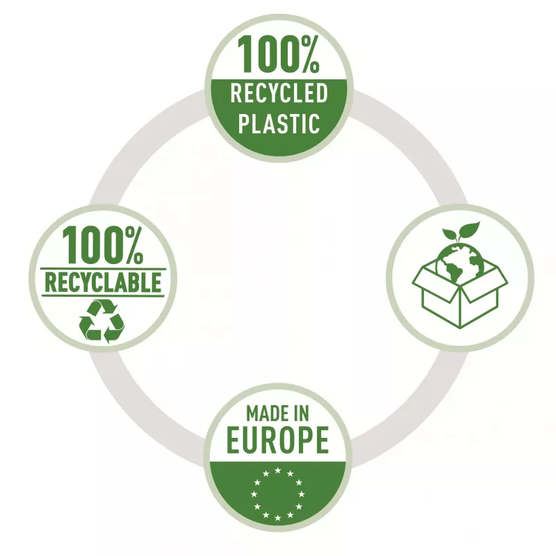 Esselte Recycle Folder A4, φάκελος έργου, A4, πολυπροπυλένιο (PP), διαφανές, κάθετη διάταξη, 220 mm
