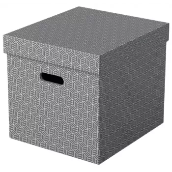 Esselte κουτί αποθήκευσης Home Storage Box Cube, συσκευασία 3 τεμ., χαρτόνι, γκρι, 320 mm, 315 mm, 365 mm, 850 g
