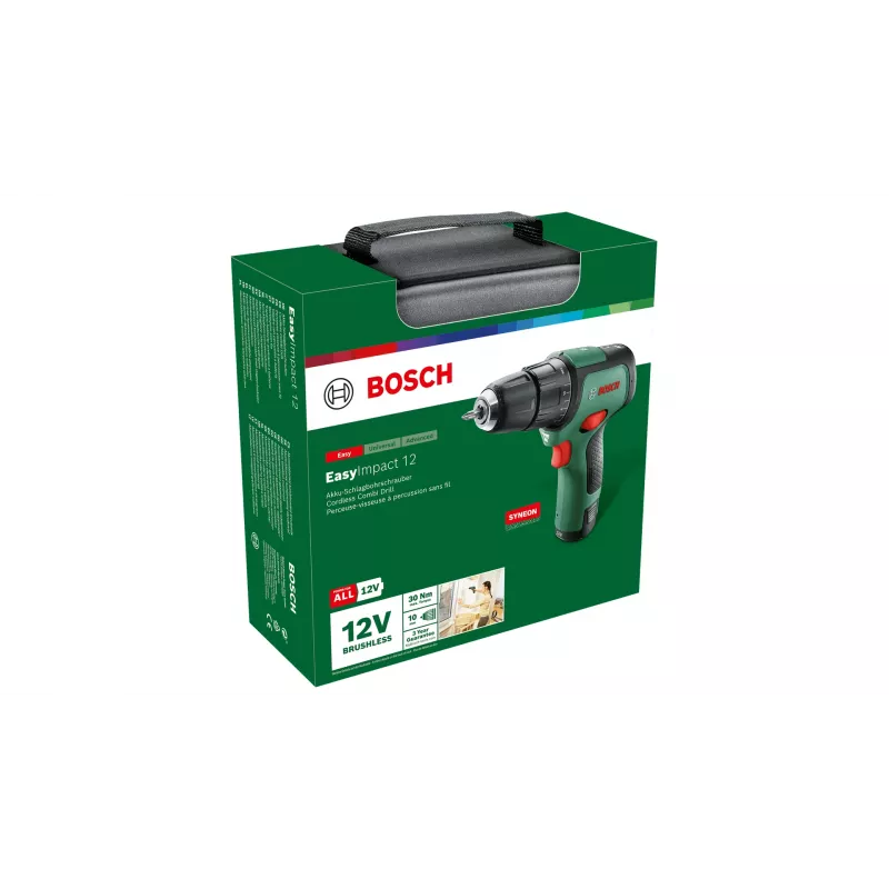 Bosch EasyImpact 12 1300 U/min χωρίς κλειδί 1 kg μαύρο, πράσινο