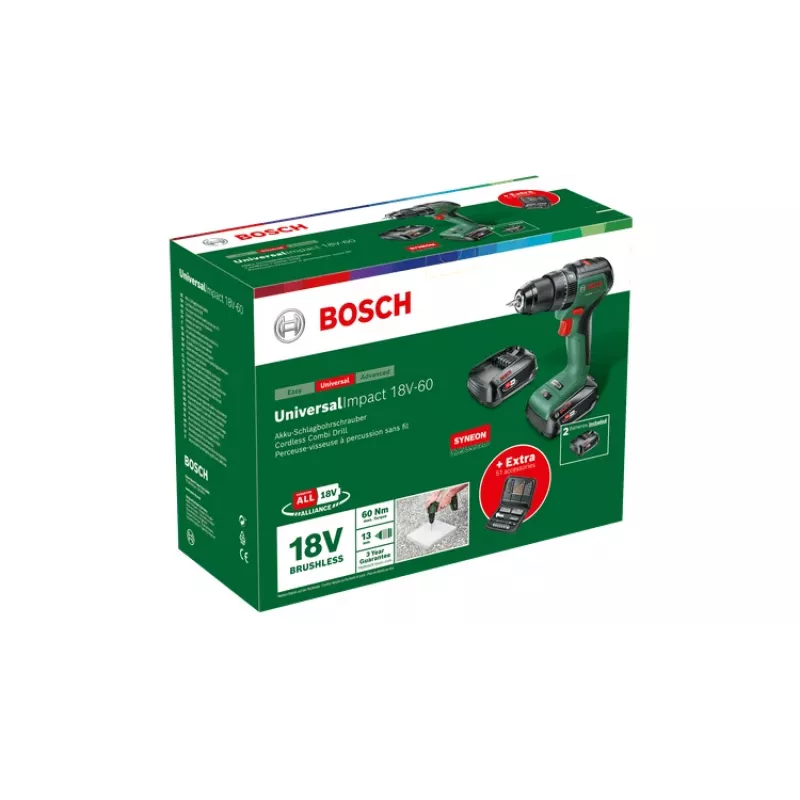 Bosch 0 603 9D7 106 δράπανο 1900 U/min χωρίς κλειδί 1,3 kg μαύρο, πράσινο