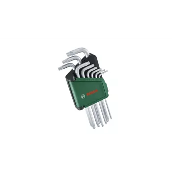 Bosch 1 600 A02 Z9C, σετ κλειδιών L-Torx, TX10, TX15, TX20, TX25, TX27, TX30, TX40, TX8, TX9, πράσινο, ασημί, χάλυβας, πλαστικό, 69 mm