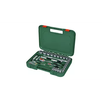 Bosch 1600A02Z9G σετ καρυδακιών 1/2 + 1/4 με καστάνια, 56 τεμ., πράσινο