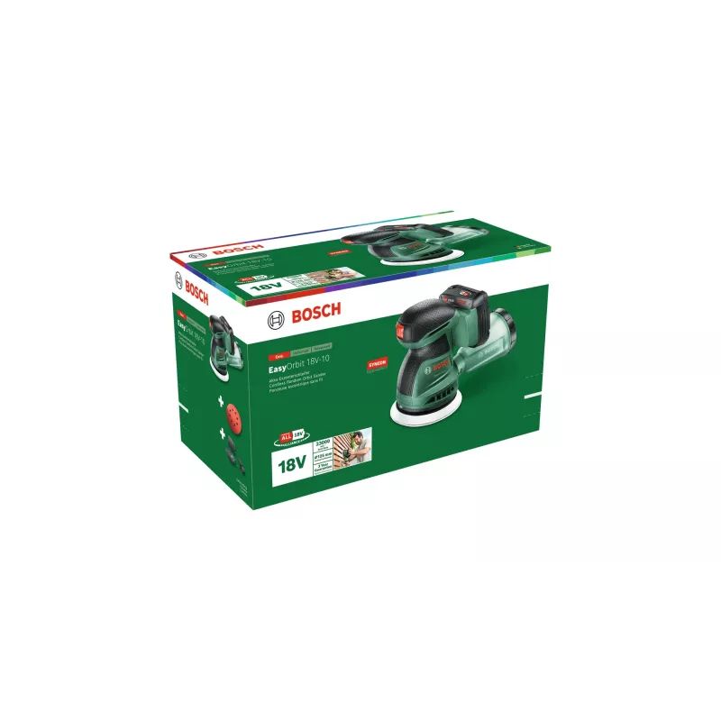 Bosch EasyOrbit 18V-10 Εκκεντρικός λειαντήρας 23000 OPM Μαύρο, Πράσινο
