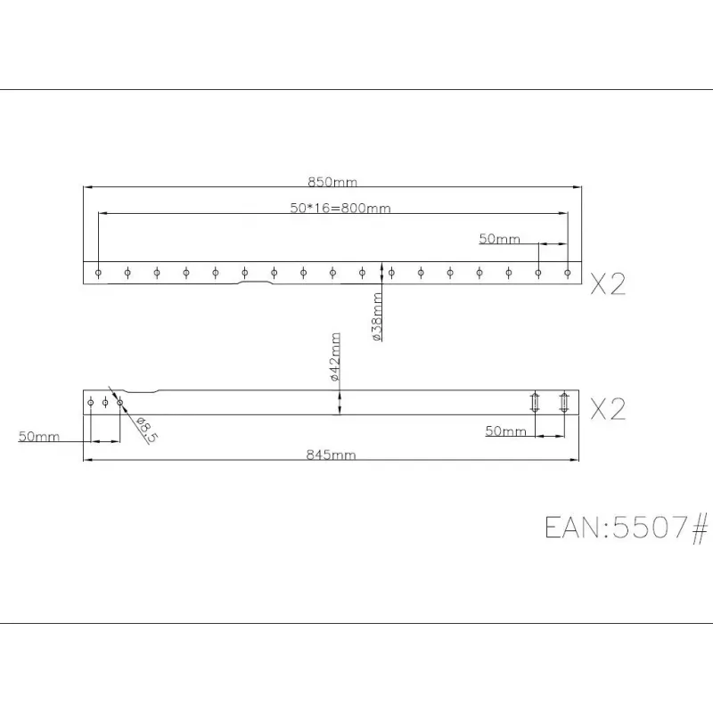 Multibrackets M Σωλήνας επέκτασης Στήριξη οροφής Μαύρο 3000mm