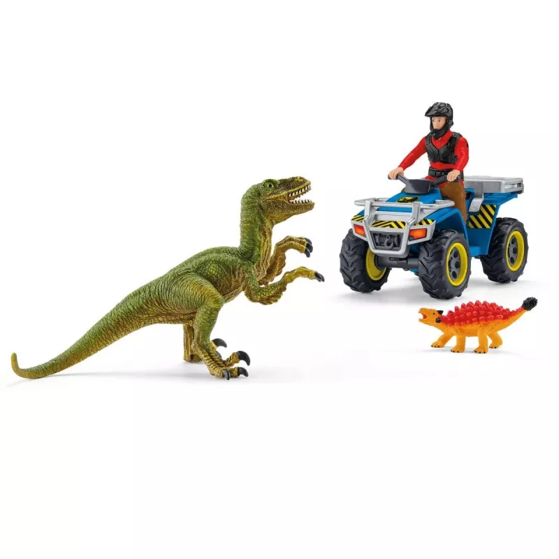 σετ παιχνιδιού Schleich Dinosaurs Quad διαφυγή από τον Velociraptor