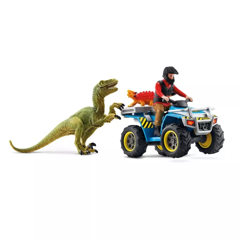 σετ παιχνιδιού Schleich Dinosaurs Quad διαφυγή από τον Velociraptor
