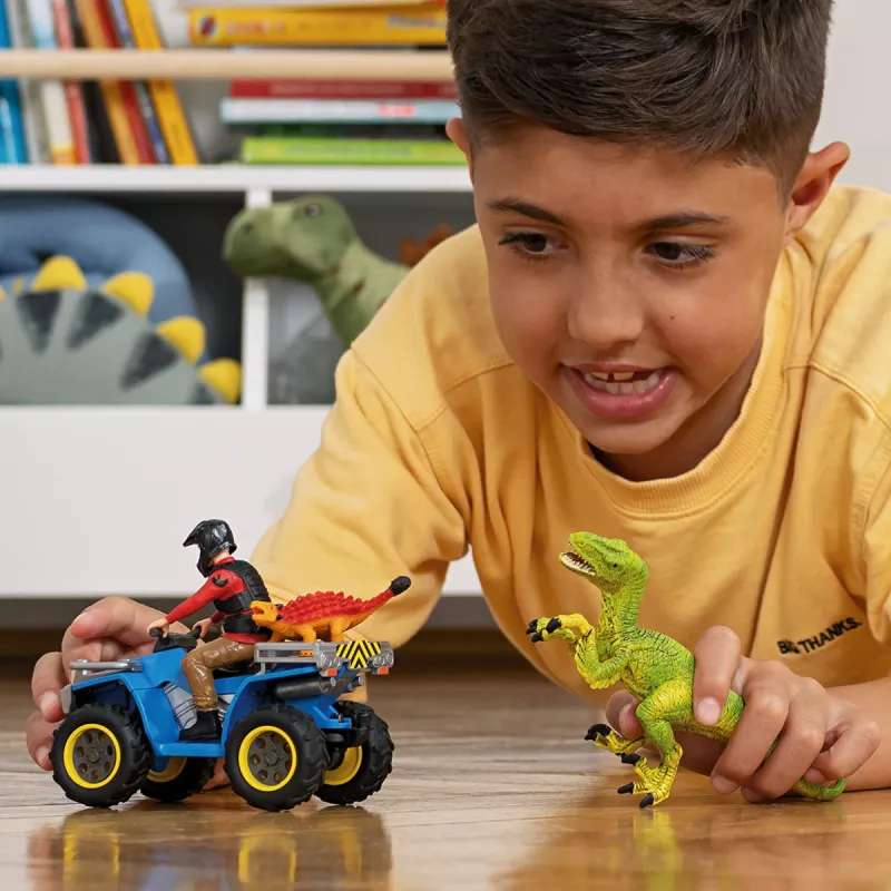 σετ παιχνιδιού Schleich Dinosaurs Quad διαφυγή από τον Velociraptor