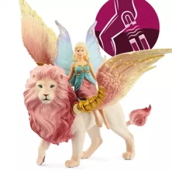 φιγούρα Schleich BAYALA νεράιδα σε πτήση με φτερωτό λιοντάρι