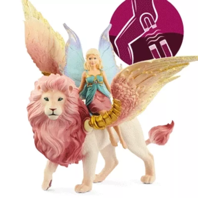 φιγούρα Schleich BAYALA νεράιδα σε πτήση με φτερωτό λιοντάρι