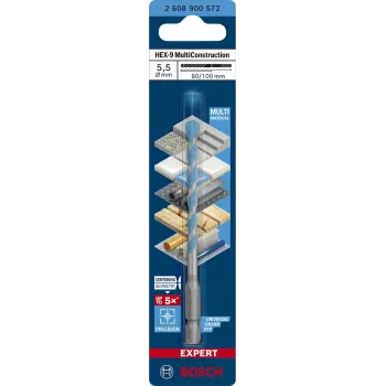 Τρυπάνι MultiConstruction Bosch EXPERT HEX‑92608900572 5,5 mm Διάμετρος, 60 mm Μήκος
