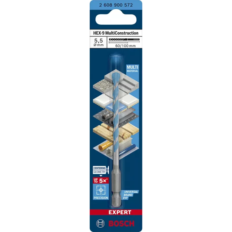 Τρυπάνι MultiConstruction Bosch EXPERT HEX‑92608900572 5,5 mm Διάμετρος, 60 mm Μήκος