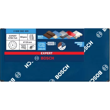Σετ δίσκων λείανσης Bosch EXP O780 150 mm, 55 τεμ.