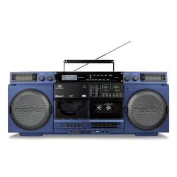MEDION LIFE P66538 20 W Μπλε συμπαγές στερεοφωνικό — 20 W RMS, ηχεία 2 δρόμων, DAB+/PLL, Bluetooth 10 m, υποδοχή δίσκου μπροστά