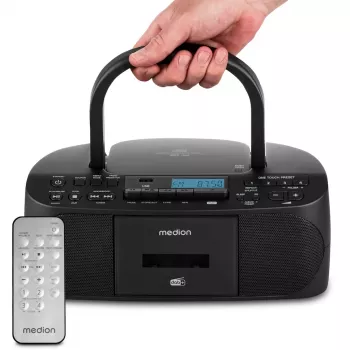 Προσωπικό ραδιόφωνο MEDION 50079328 — DAB+/UKW/PLL δέκτης, 6W RMS, LCD, Bluetooth 10m, υποδοχή 3,5 mm