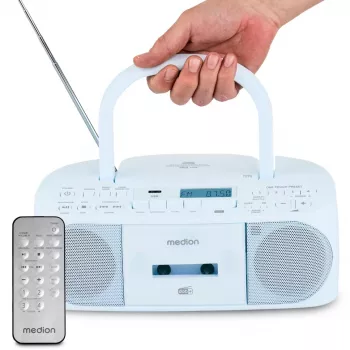 Προσωπικό ραδιόφωνο MEDION 50079332 — DAB+/FM ψηφιακός δέκτης, 6 W RMS, οθόνη LCD, Bluetooth 10 m, υποδοχή ακουστικών 3,5 mm