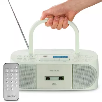MEDION 50079334 Προσωπικό ραδιόφωνο DAB+ FM PLL, οθόνη LCD, Bluetooth 10 m, 6 W RMS, 3,5 mm