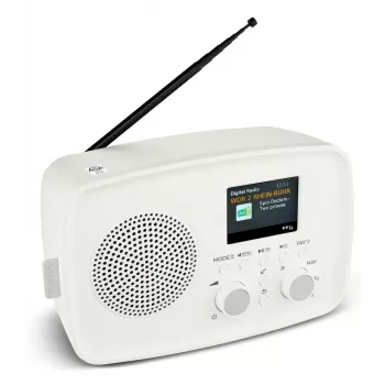 Προσωπικό ραδιόφωνο MEDION MD89288 — DAB+ / FM, 5 W RMS, TFT 6,1 cm (2,4″), λευκό, AC 100–240 V