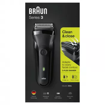 Braun Series 3 300s ξυριστική μηχανή με φύλλα trimmer μαύρη