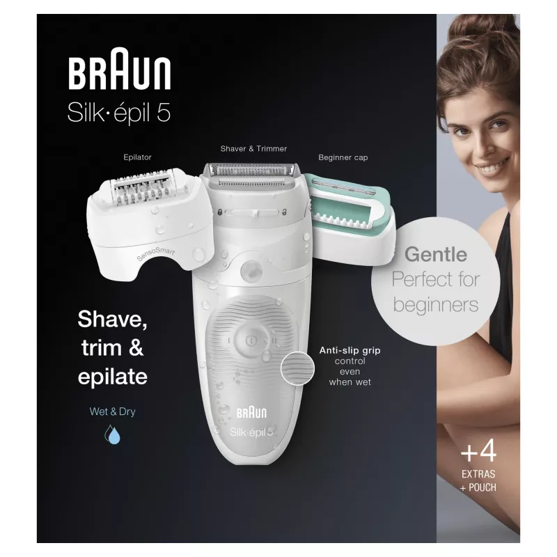 Braun Silk-épil 5 81770430 αποτριχωτική συσκευή 28 τσιμπιδάκια λευκό