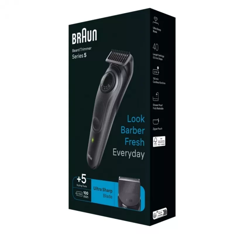 Braun BeardTrimmer 5 BT5420 μηχανή μπαρμπρίσματος μπαταρίας 40 2 cm μαύρο
