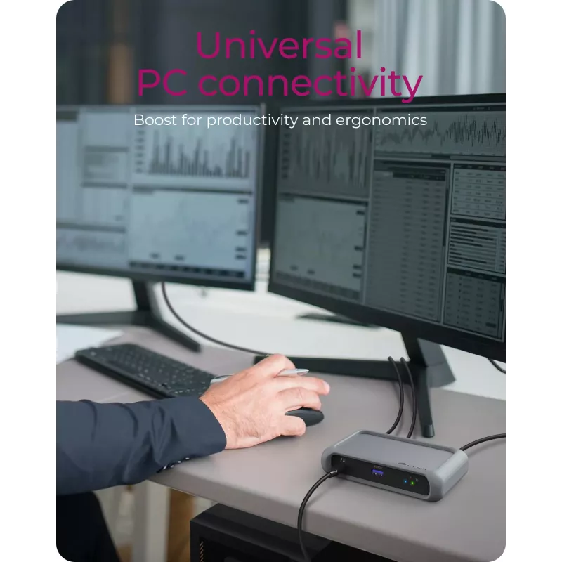 ICY BOX IB-HUB801-TB4 Thunderbolt 4 40000 Mbit/s ανθρακί, μαύρο