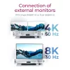 ICY BOX IB-HUB801-TB4 Thunderbolt 4 40000 Mbit/s ανθρακί, μαύρο