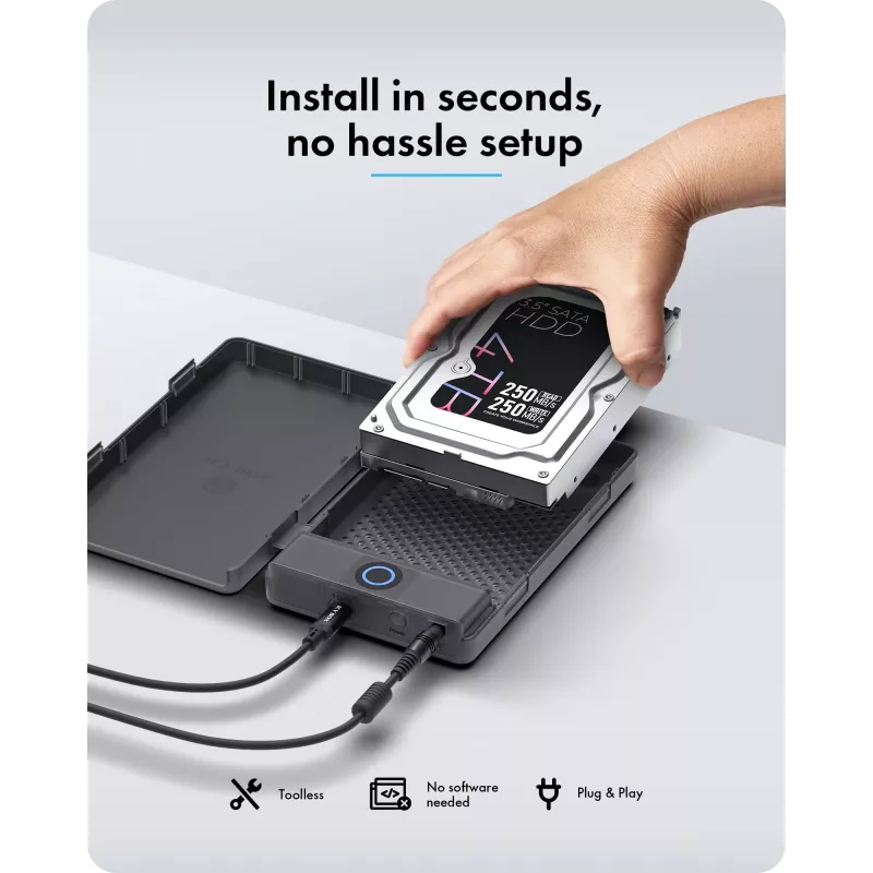 ICY BOX Spade Base 388 θήκη για 2,5 ίντσες/3,5 ίντσες SATA SSD/HDD