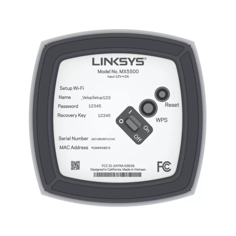 Linksys AX5400 Whole Home Mesh WiFi 6 Dual-Band System, συσκευασία 2 τεμ.
