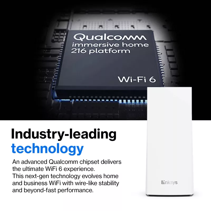 Linksys AX5400 Whole Home Mesh WiFi 6 Dual-Band System, συσκευασία 2 τεμ.