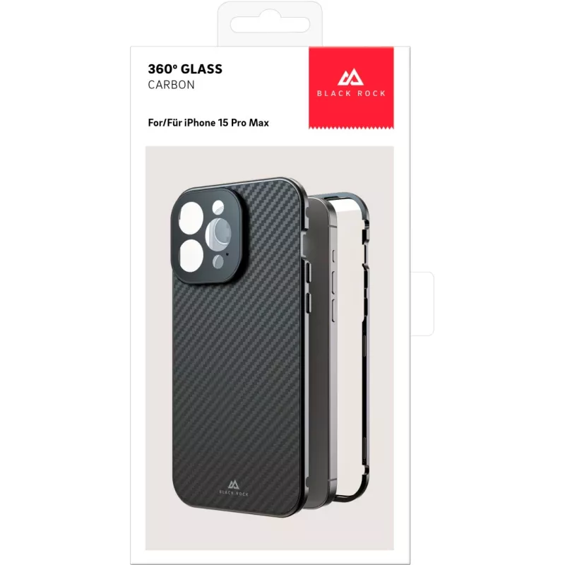 Hama 360° Glas Θήκη κινητού 17 cm (6,7 ίντσες) Κάλυμμα Carbon
