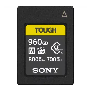 Κάρτα μνήμης CFexpress Type A Sony CEA-M960T — 960 GB, ανάγνωση 800 MB/s, εγγραφή 700 MB/s, ανθεκτική σε σκόνη/κρούσεις/υγρασία