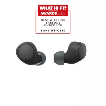 Headset Sony WF-C510 In-Ear True Wireless Ακουστικά, Bluetooth 5.3, IPX4, 6 mm Driver, 22 h Μπαταρία (με θήκη φόρτισης) — Μαύρο