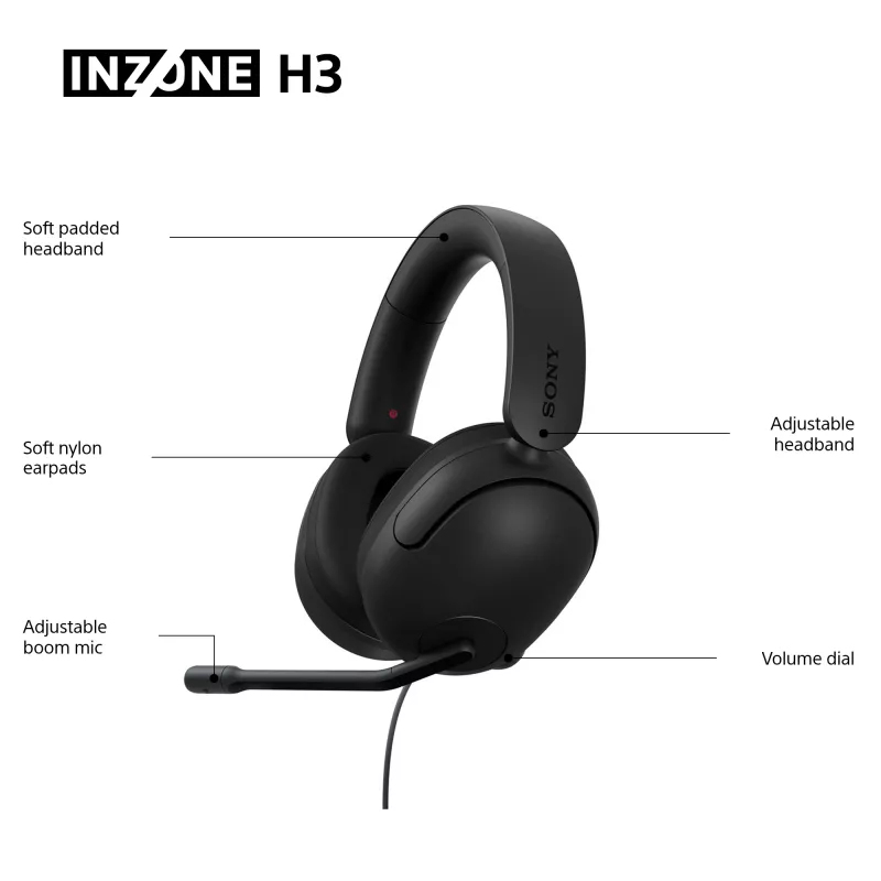 Ενσύρματο Over-Ear Headset Sony INZONE H3 – Μαύρο, Μοντέλο MDRG300B.CE7