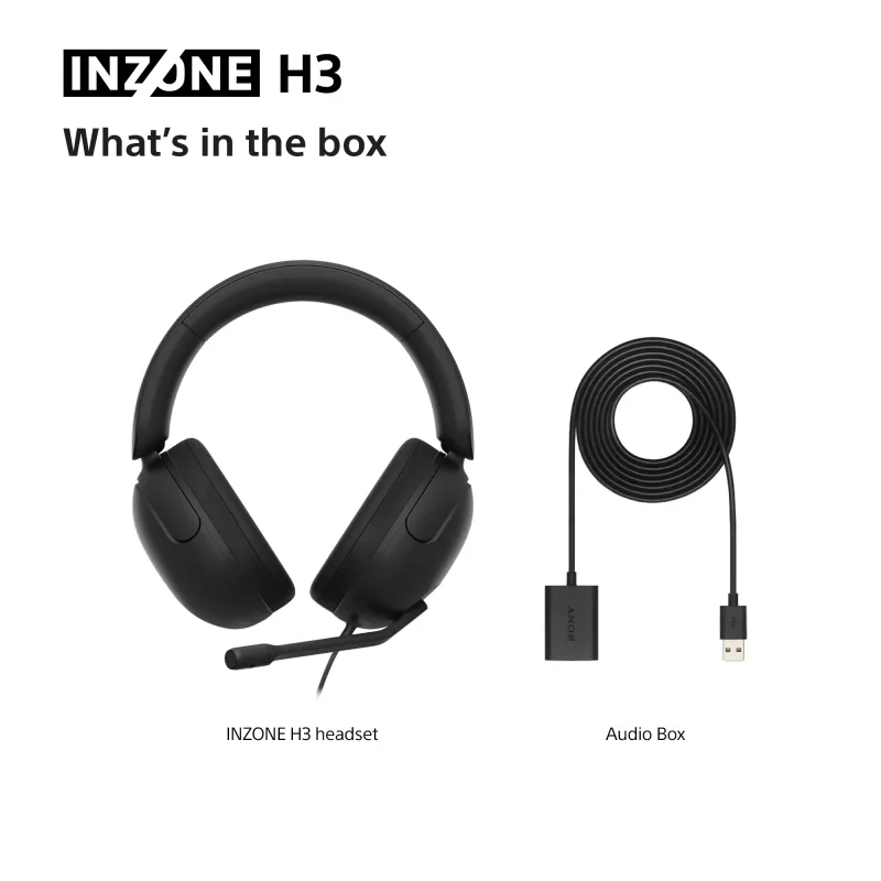 Ενσύρματο Over-Ear Headset Sony INZONE H3 – Μαύρο, Μοντέλο MDRG300B.CE7