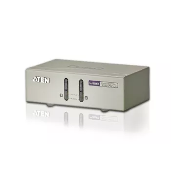 ATEN 2-Port USB VGA KVM με Ήχο (περιλαμβάνεται καλώδιο KVM), 2048 x 1536 Pixel, QXGA, 0,142 W, Γκρι