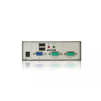 ATEN 2-Port USB VGA KVM με Ήχο (περιλαμβάνεται καλώδιο KVM), 2048 x 1536 Pixel, QXGA, 0,142 W, Γκρι