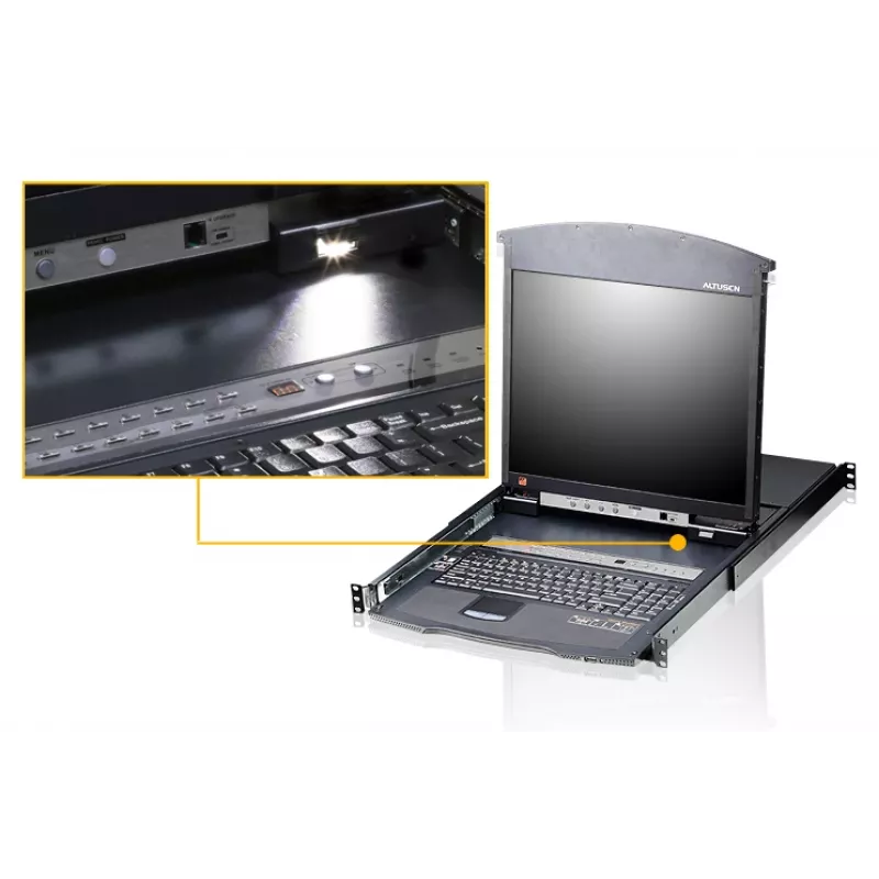 ATEN KL1508AN Κονσόλα rack 48,3 cm (19 inch) Μαύρο 1U