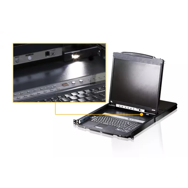 ATEN CL5808N Κονσόλα rack 48,3 cm (19 inch) Μαύρο 1U