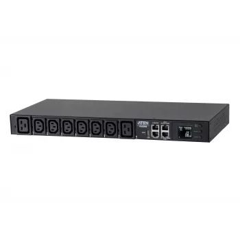 ATEN 32A 8-θέσιο 1HE Metered eco PDU, Metered, 1HE, Μαύρο, LCD, 8 Έξοδοι AC, Υποδοχή C13, Υποδοχή C19