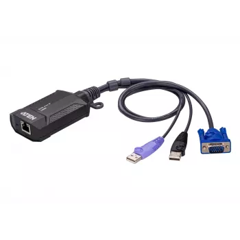 ATEN USB VGA KVM over IP Mini, 1920 x 1200 Pixel, Ethernet LAN, 3,47 W, Μαύρο, Μωβ