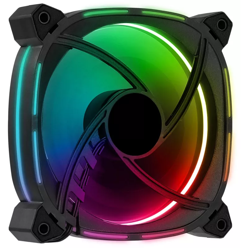 Aerocool ASTRO12 Ανεμιστήρας PC 12cm LED RGB Αντιδόνηση 6 Pins Μαύρο