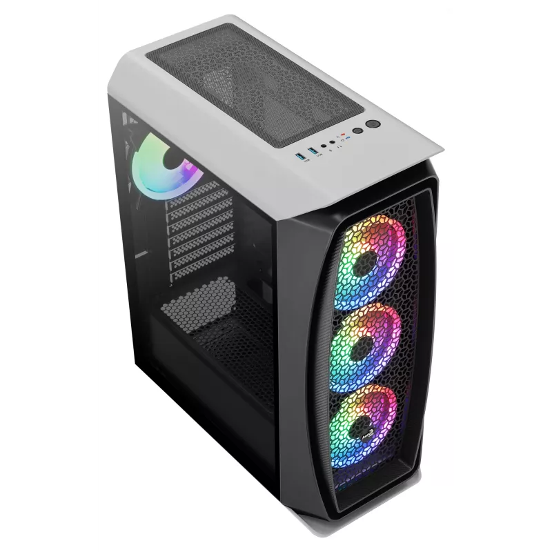 Aerocool AEROONEDUOWHV1 Gaming ATX θήκη 4xARGB ανεμιστήρες λευκό