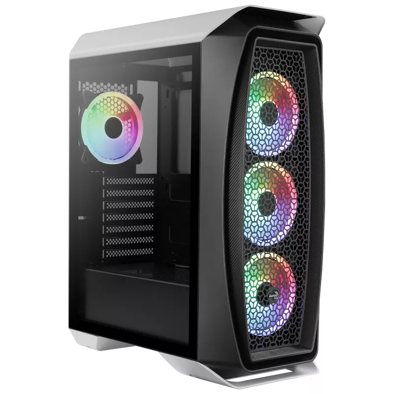 Aerocool AEROONEDUOWHV1 Gaming ATX θήκη 4xARGB ανεμιστήρες λευκό