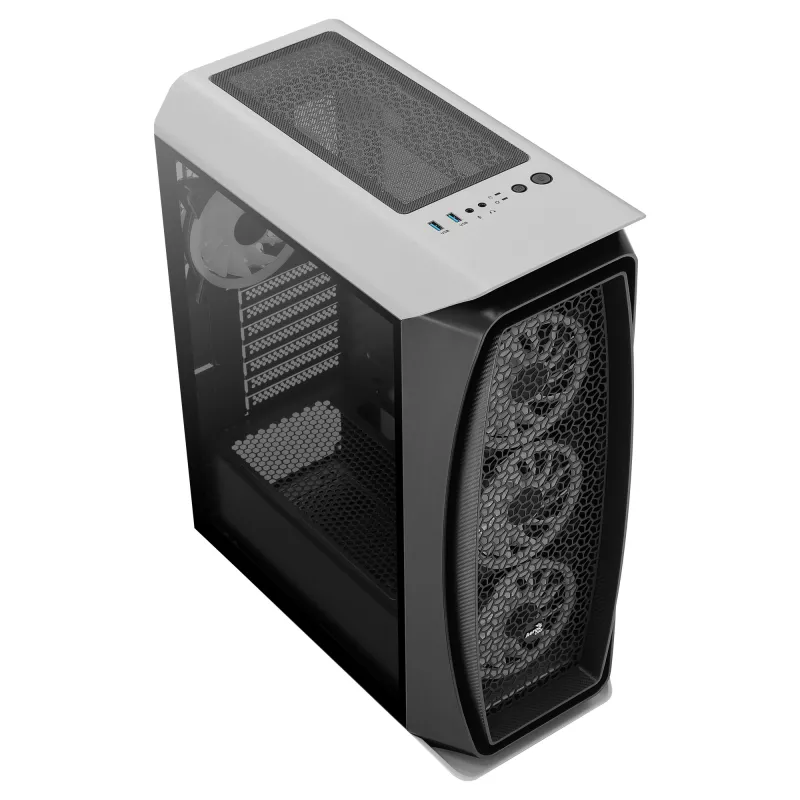 Aerocool AEROONEDUOWHV1 Gaming ATX θήκη 4xARGB ανεμιστήρες λευκό