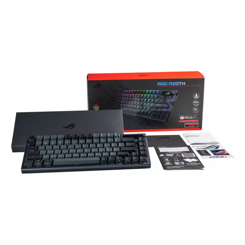 ASUS ROG AZOTH πληκτρολόγιο Gaming USB RF Wireless Bluetooth μαύρο 75% (Nordic kbd)