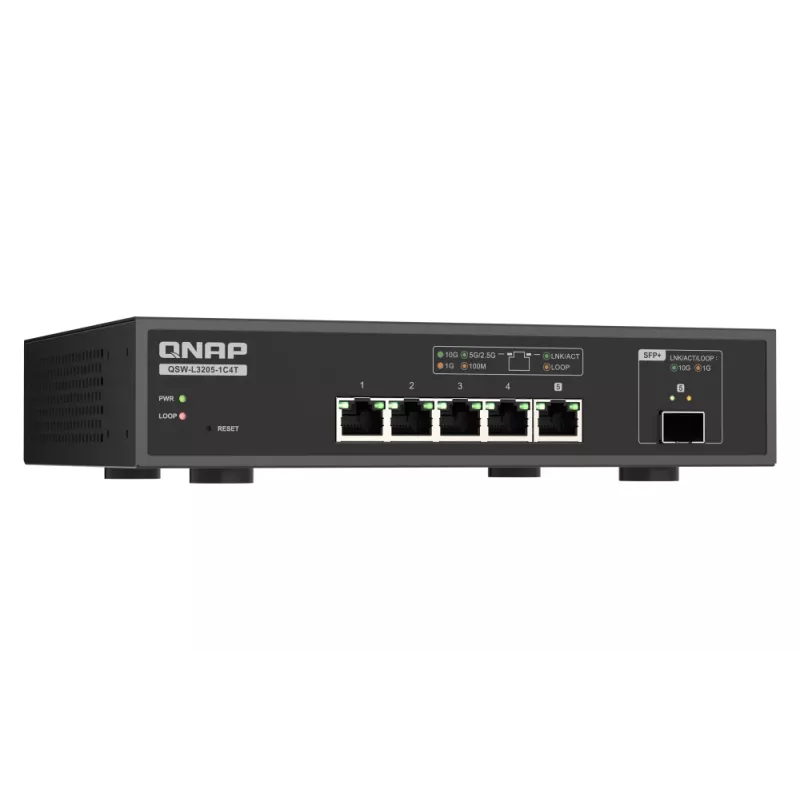 QNAP QSW-L3205-1C4T 4 Managed 10G Ethernet (100/1000/10000) Desktop μαύρο