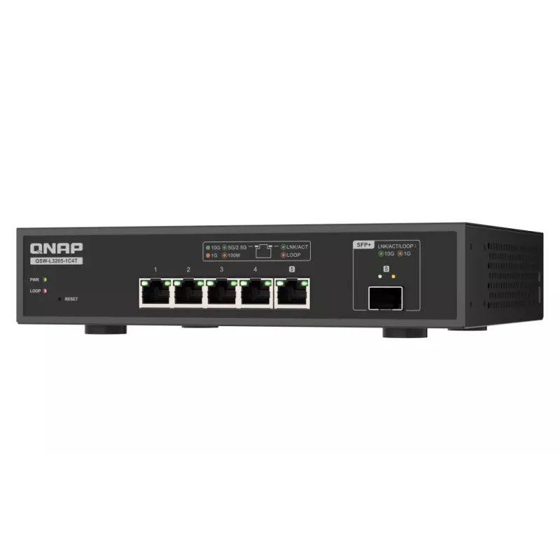 QNAP QSW-L3205-1C4T 4 Managed 10G Ethernet (100/1000/10000) Desktop μαύρο